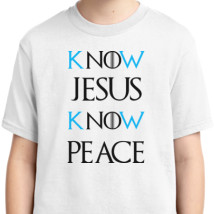 Know Jesus Know Peace No Jesus No Peace Youth T Shirt Kidozi Com - know jesus know peace christian shirt roblox