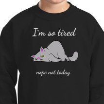 I M So Tired Cat T Shirt Kids Sweatshirt Kidozi Com - bongo cat t shirt roblox